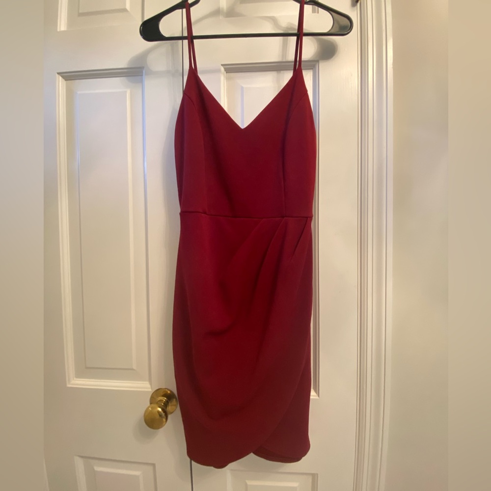Lulu’s Forever Your Girl Wine Red Bodycon Dress